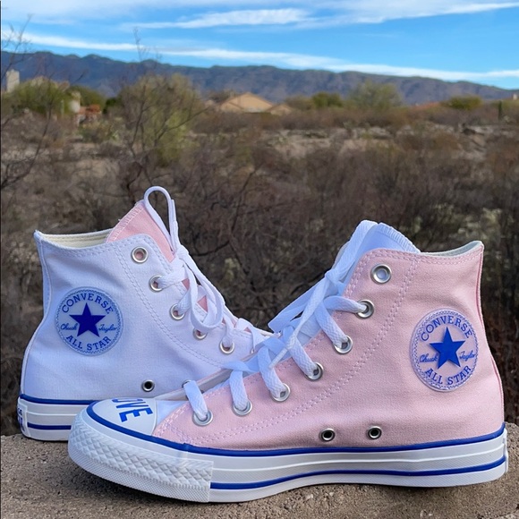 💙New “LOVE FEARLESSLY” Pink & White Converse 7.5 - Picture 2 of 16